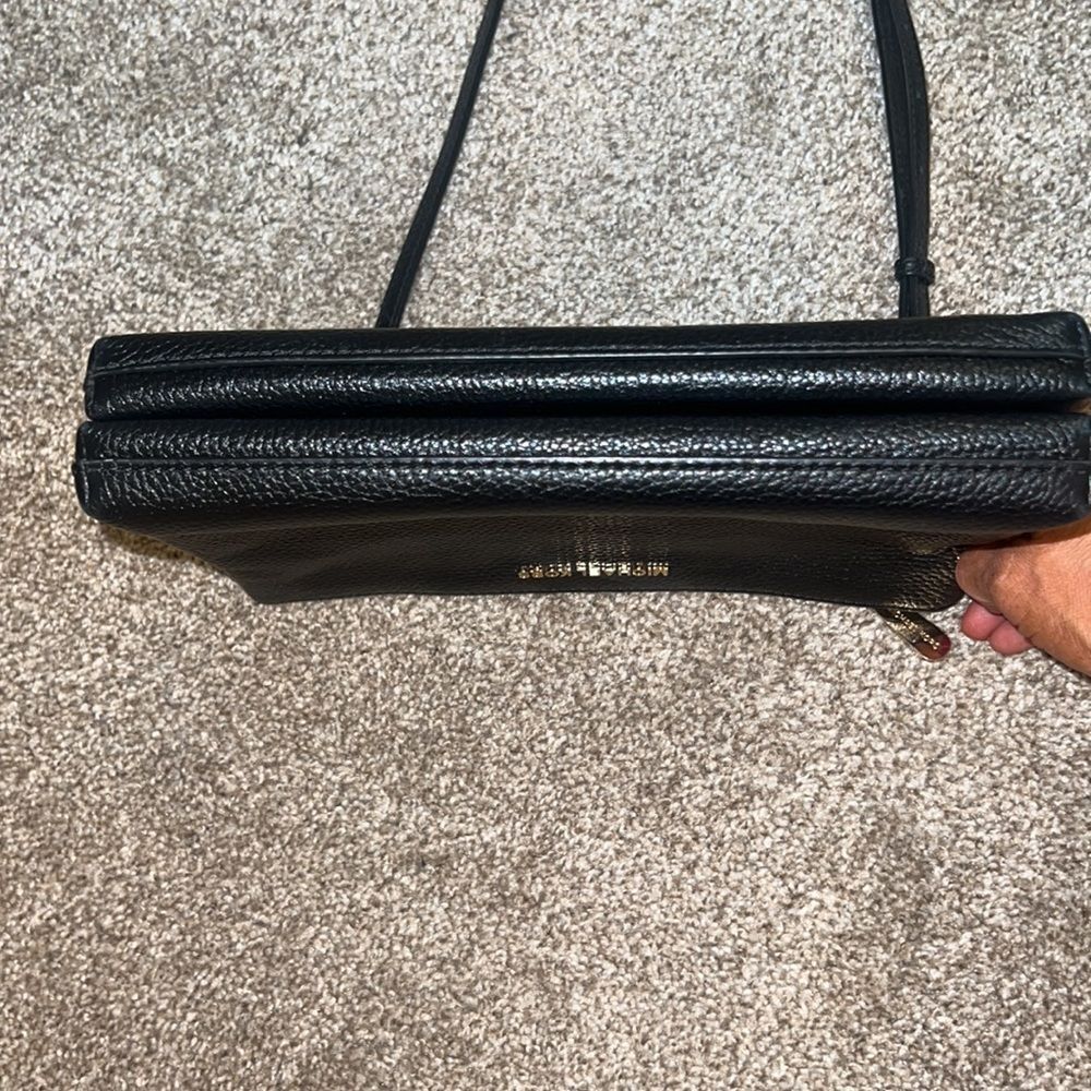 Michael Kors Double Pouch Crossbody Med/Large Black Pebbled Leather Excellent! - Picture 11 of 14